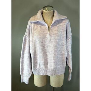 Topshop Relaxed Collar Over Sized Sweater in Light Purple Size L